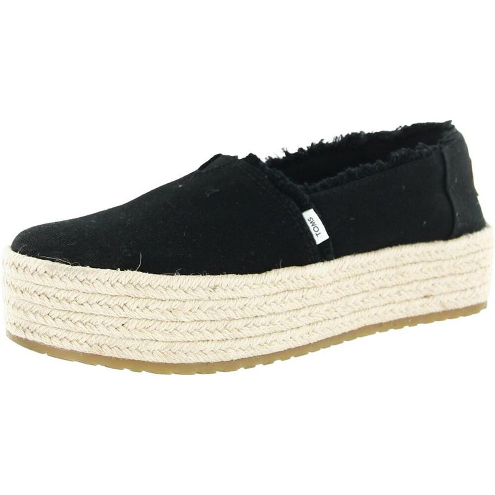 Toms Black Platform Espadrille Shoes